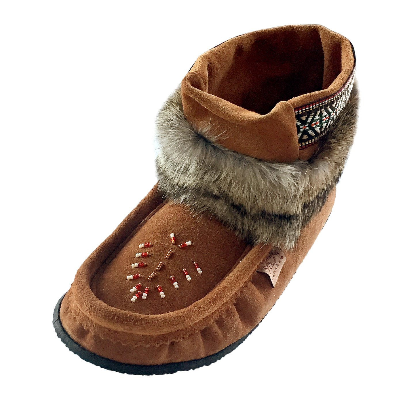 Women's Native American Style Ankle Moccasin Boots Dark Tan Brown – The  Brown Bear Distributions Inc.