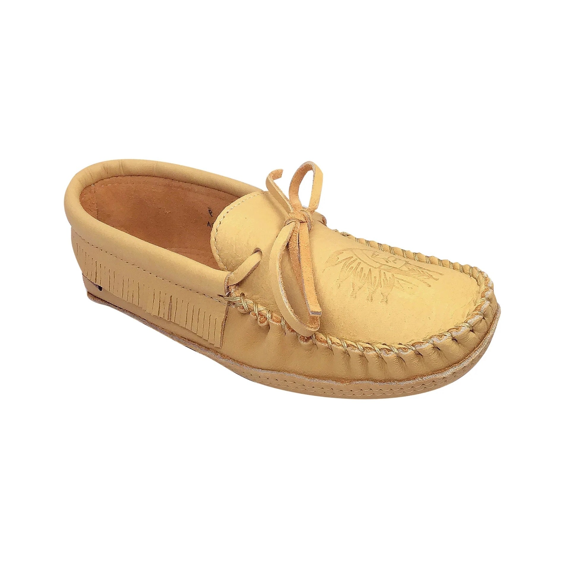 Men s Moose Hide Leather Earthing Soft Sole Fringed Moccasin Shoes