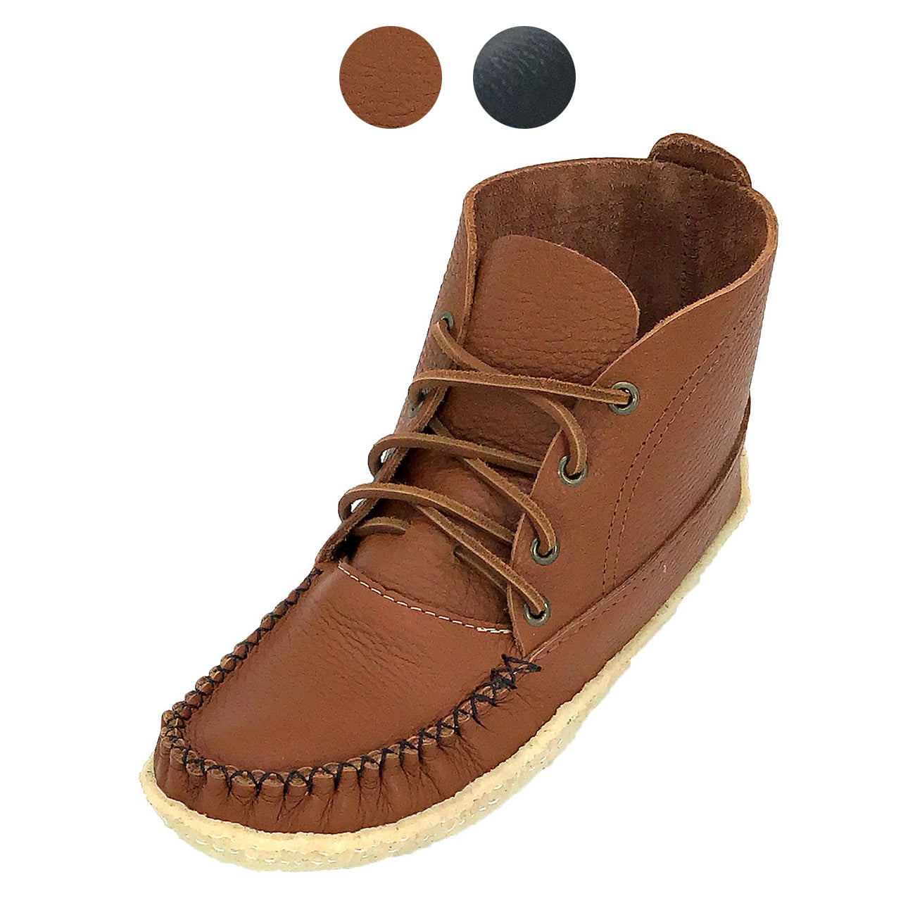 Leather sole moccasin boots best sale