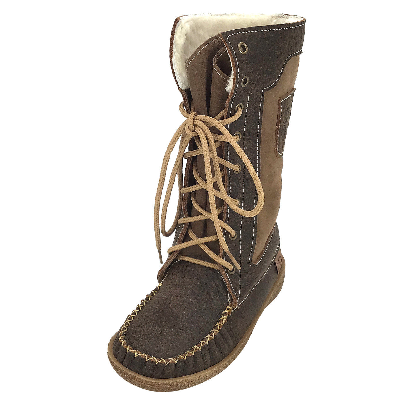 Brown moccasin boots hotsell