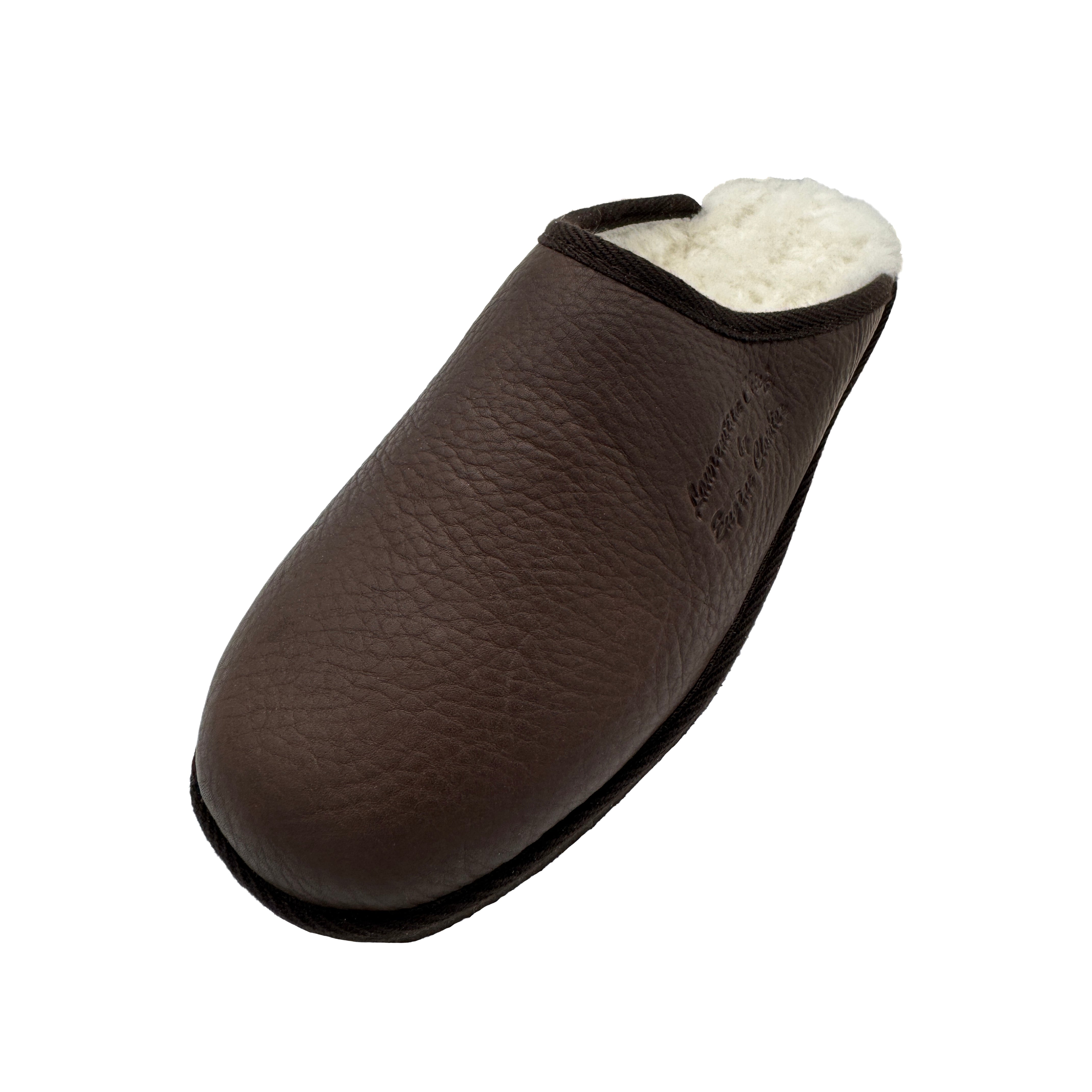 Men's Wide Sheepskin Slip-On Mule Slippers