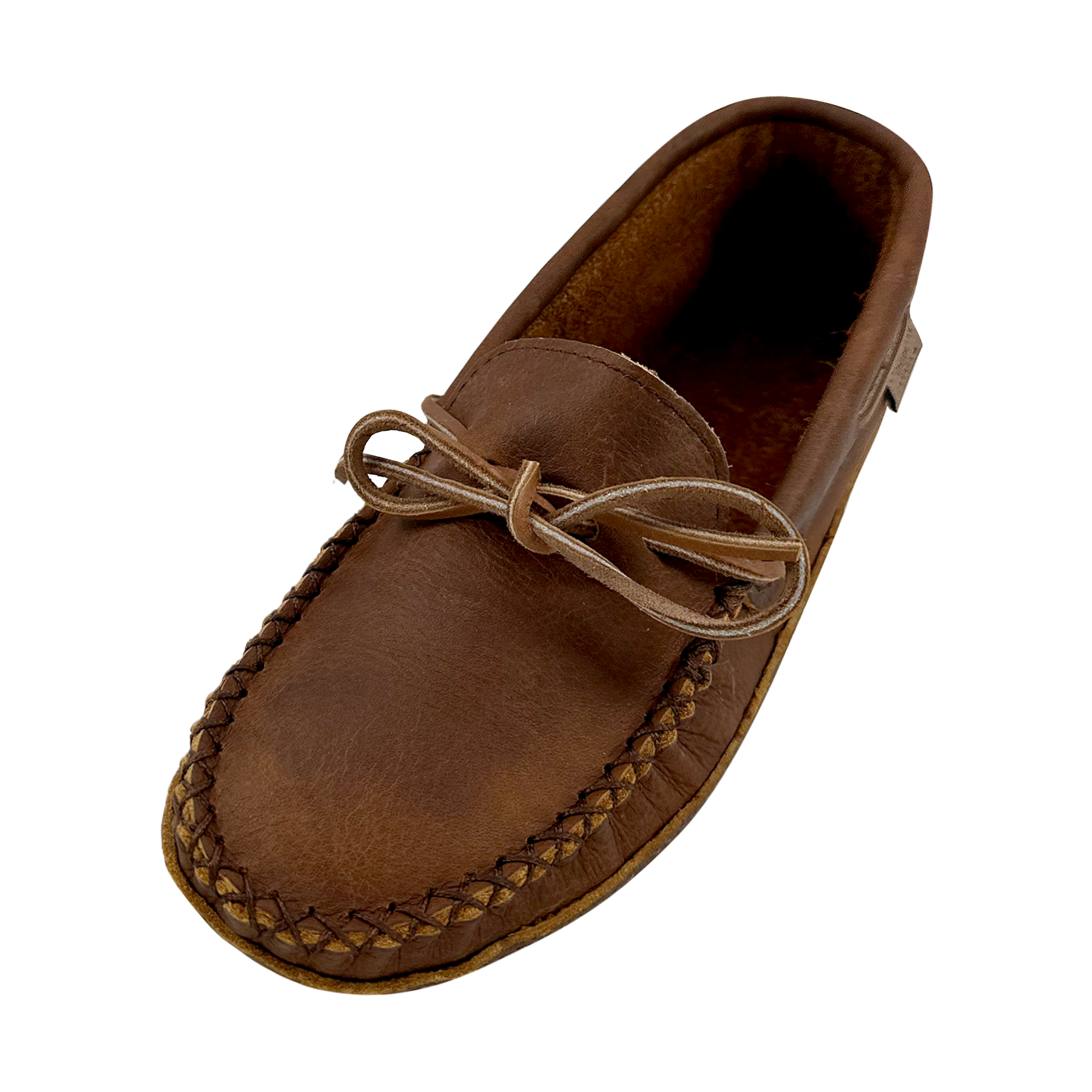 Men's Brown Wide Leather Moccasins