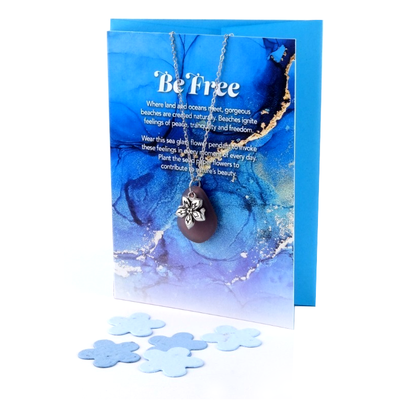 Greeting Card with Glass Necklace