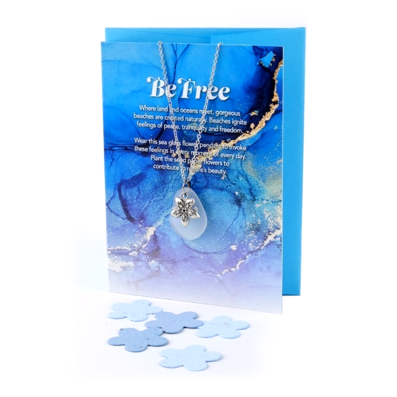 Greeting Card with Glass Necklace