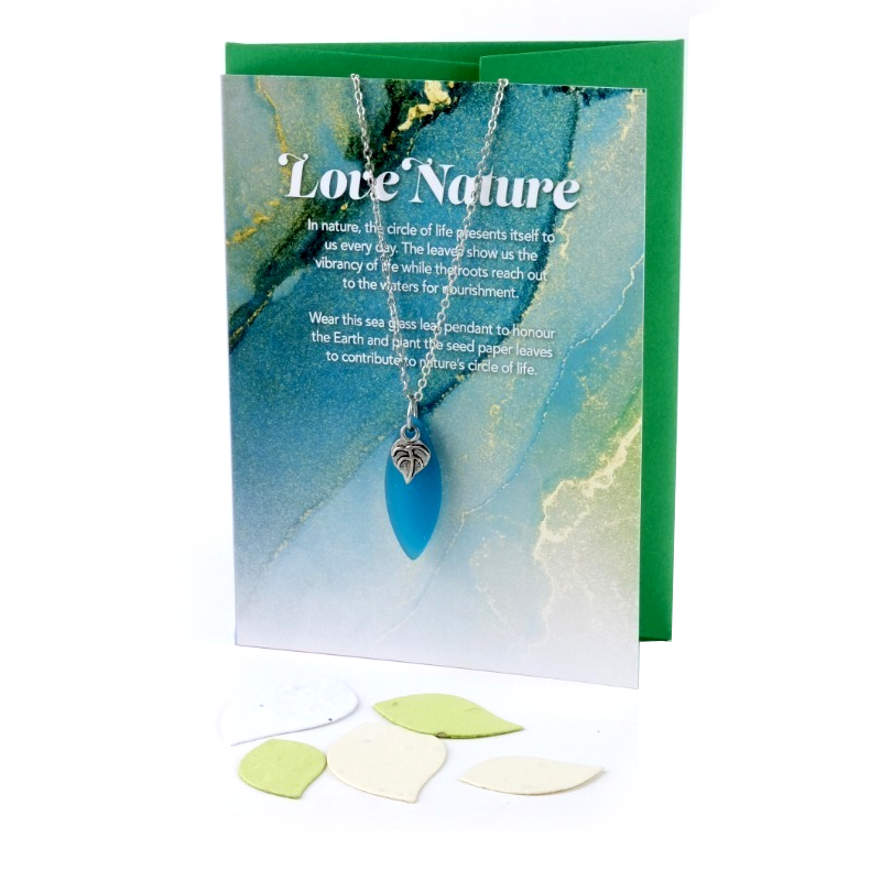 Greeting Card with Glass Necklace