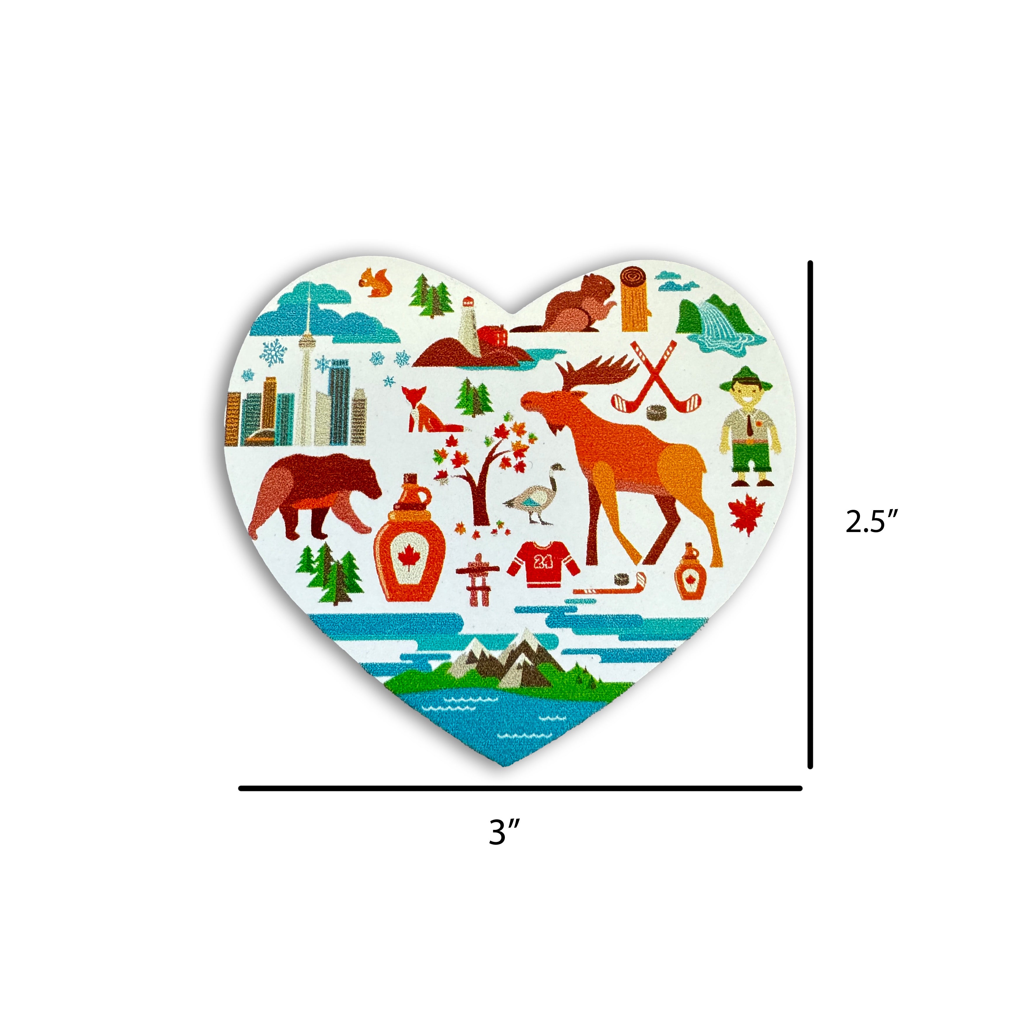 Canadian Icons Heart Magnet