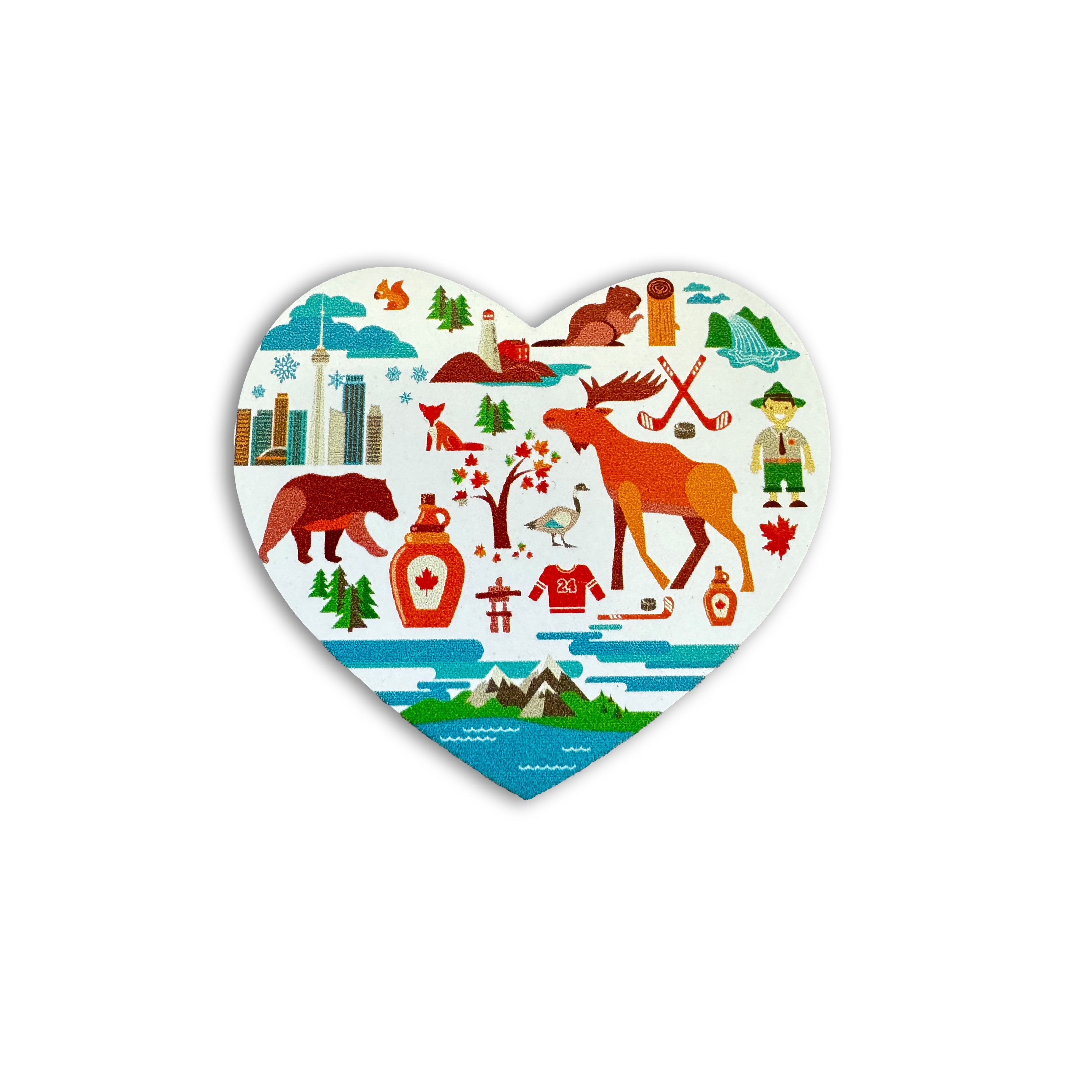 Canadian Icons Heart Magnet