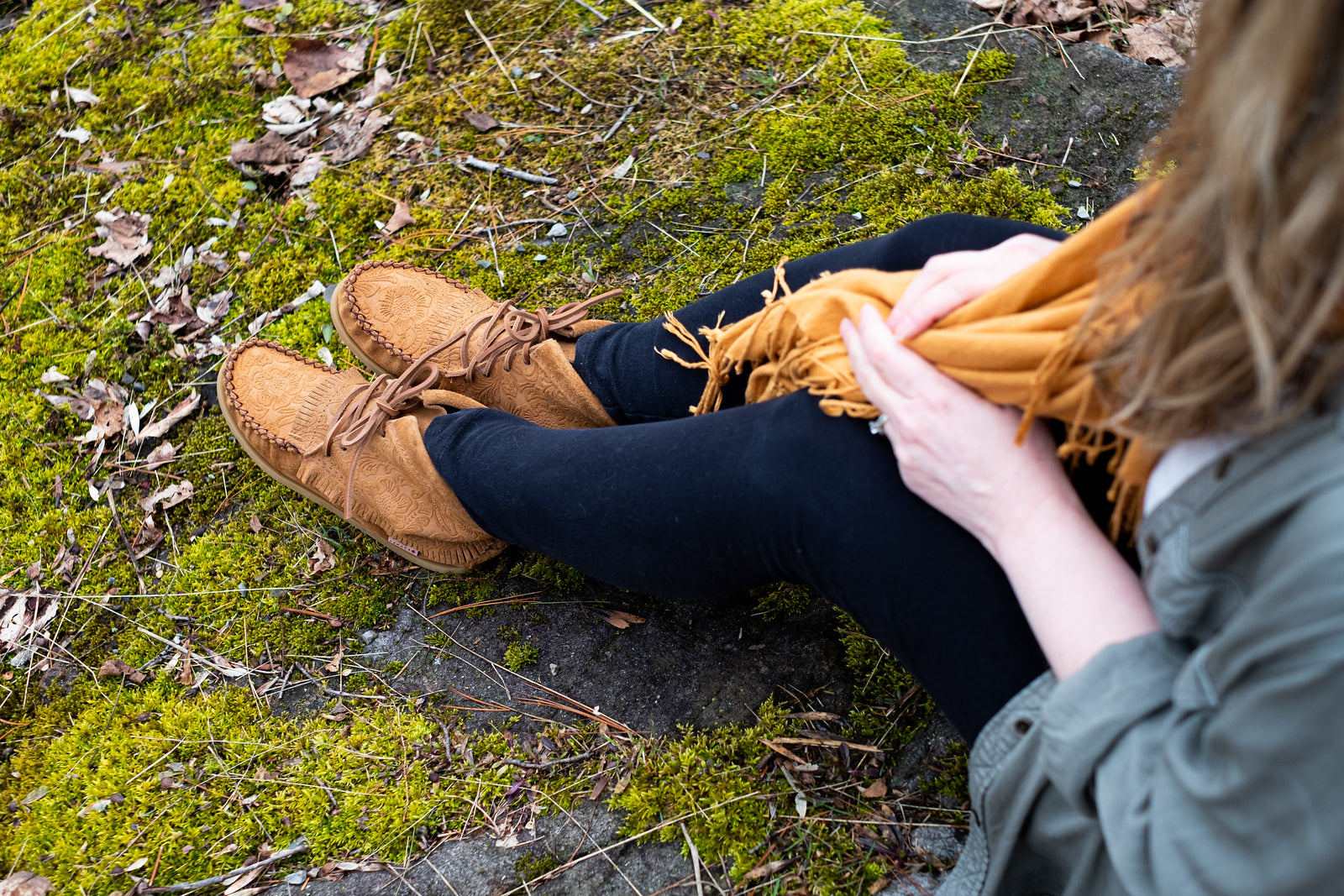 Women's Floral Embossed Moccasin Boots