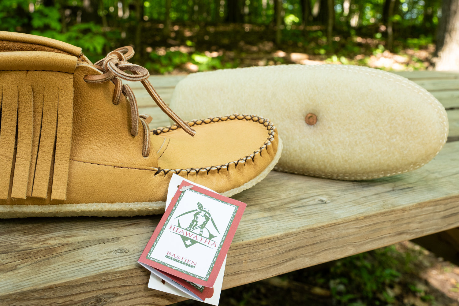 Men's Fringed Earthing Moccasin Boots with Copper Rivet Crepe Soles