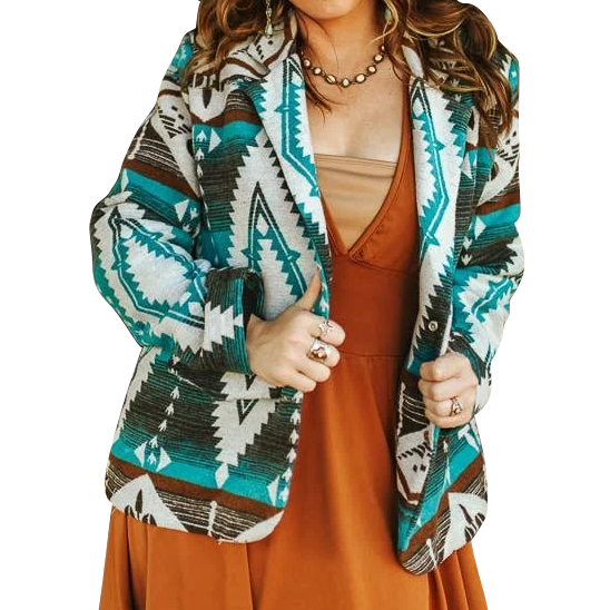 Aztec Button Down Blazer