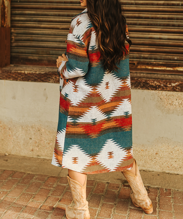 Aztec Button Down Coat