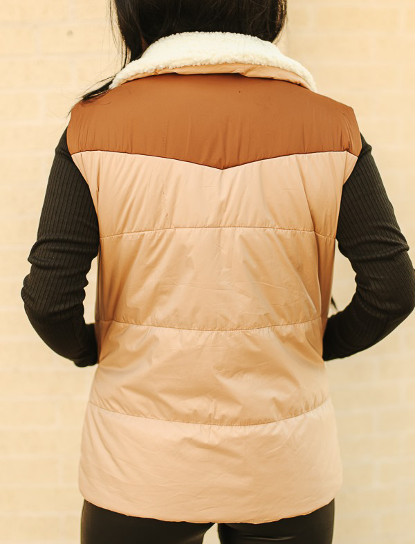 Women's Cream Puffer Vest