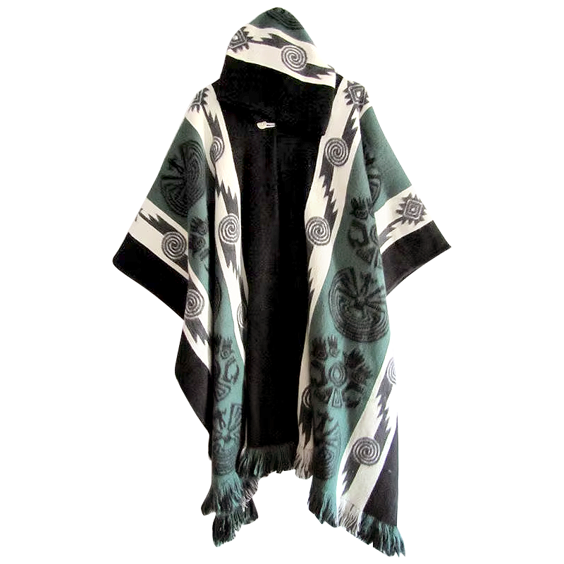 Southwest-Inspired Hooded Poncho