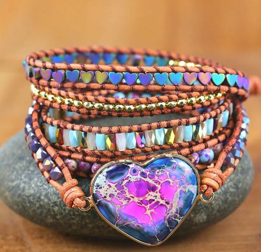 Semi-Precious Stones Wrap Bracelets