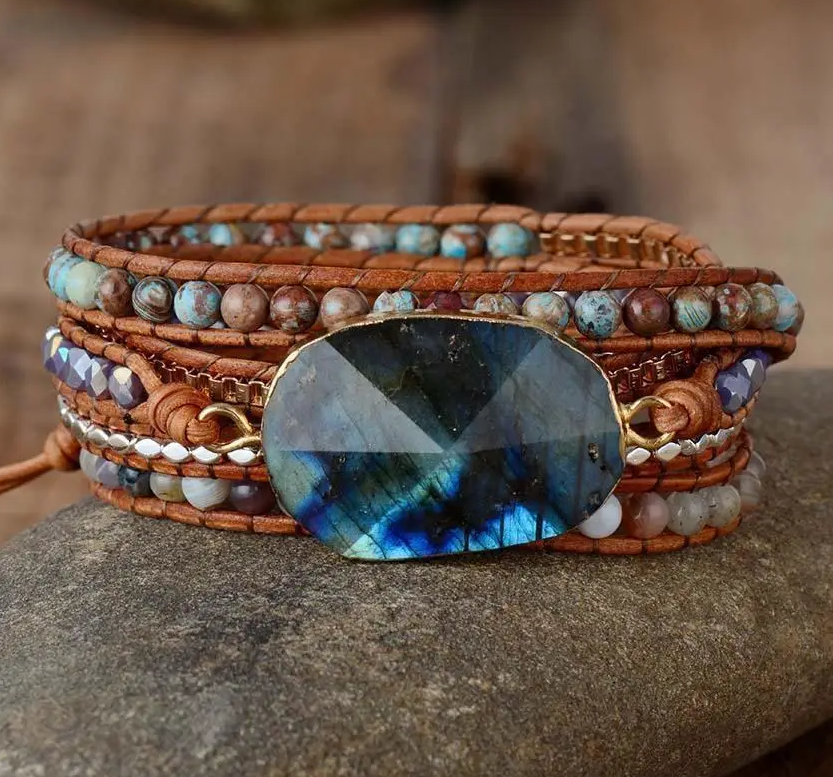 Semi-Precious Stones Wrap Bracelets