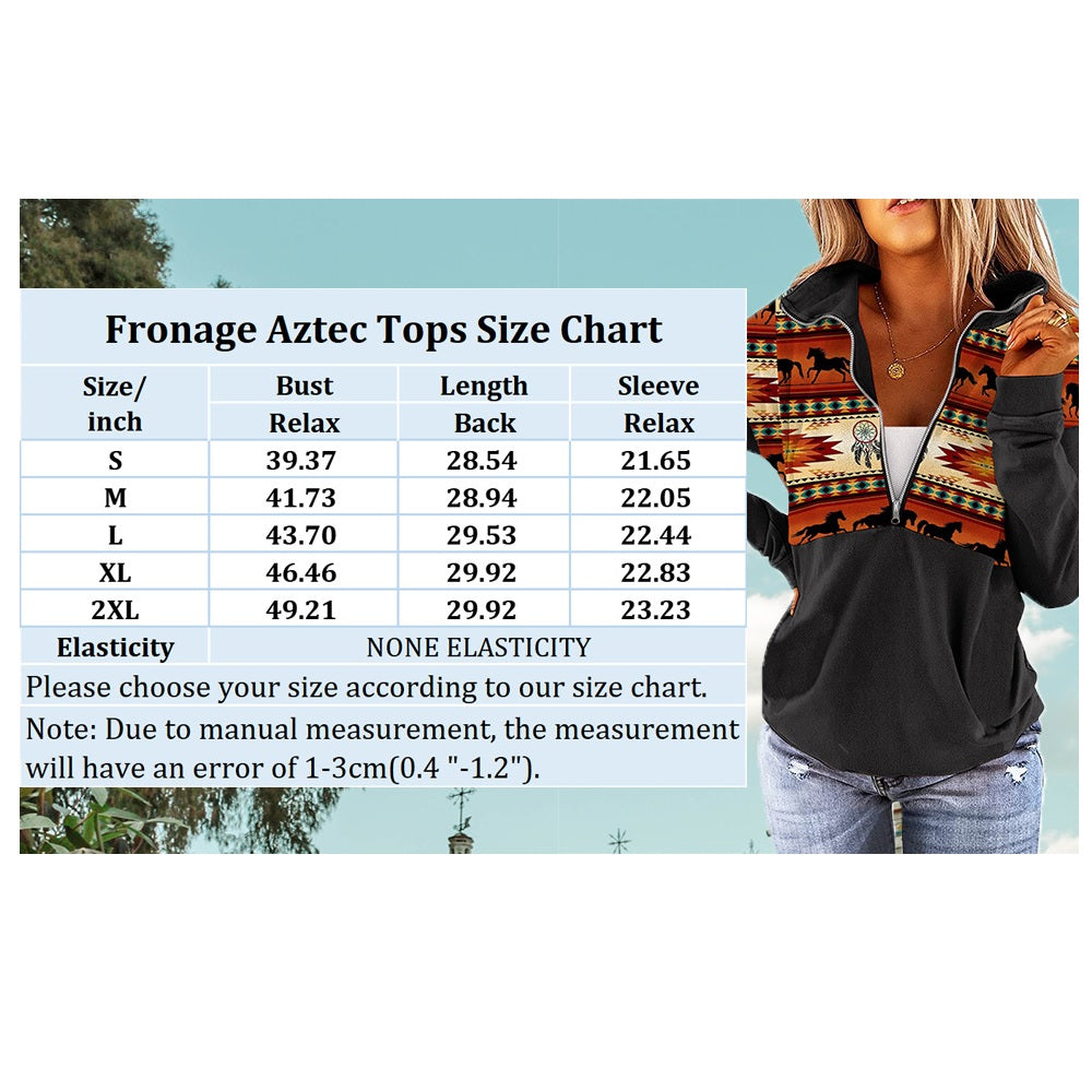 Women's Aztec Half Zip Pullover Sweatshirt