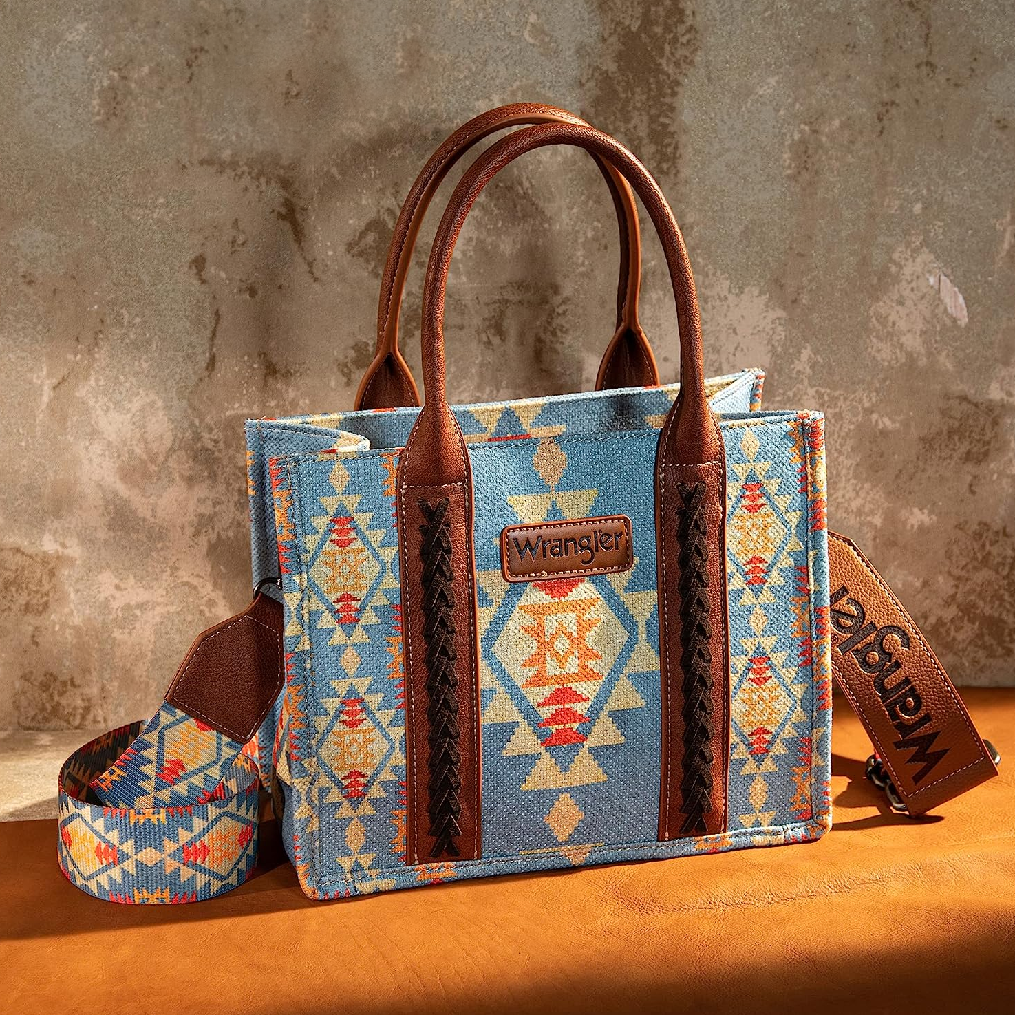 Southwestern Print Small Canvas Tote