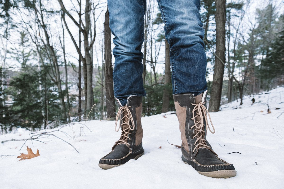 Men s 12 Snowshoe Old Brown Insulated Mukluk Winter Moccasin Boots