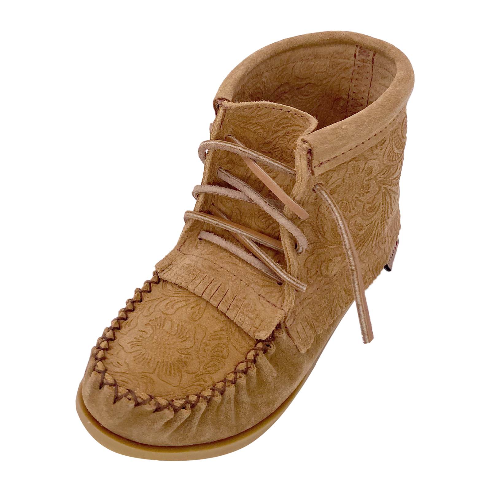 Women's Floral Embossed Moccasin Boots