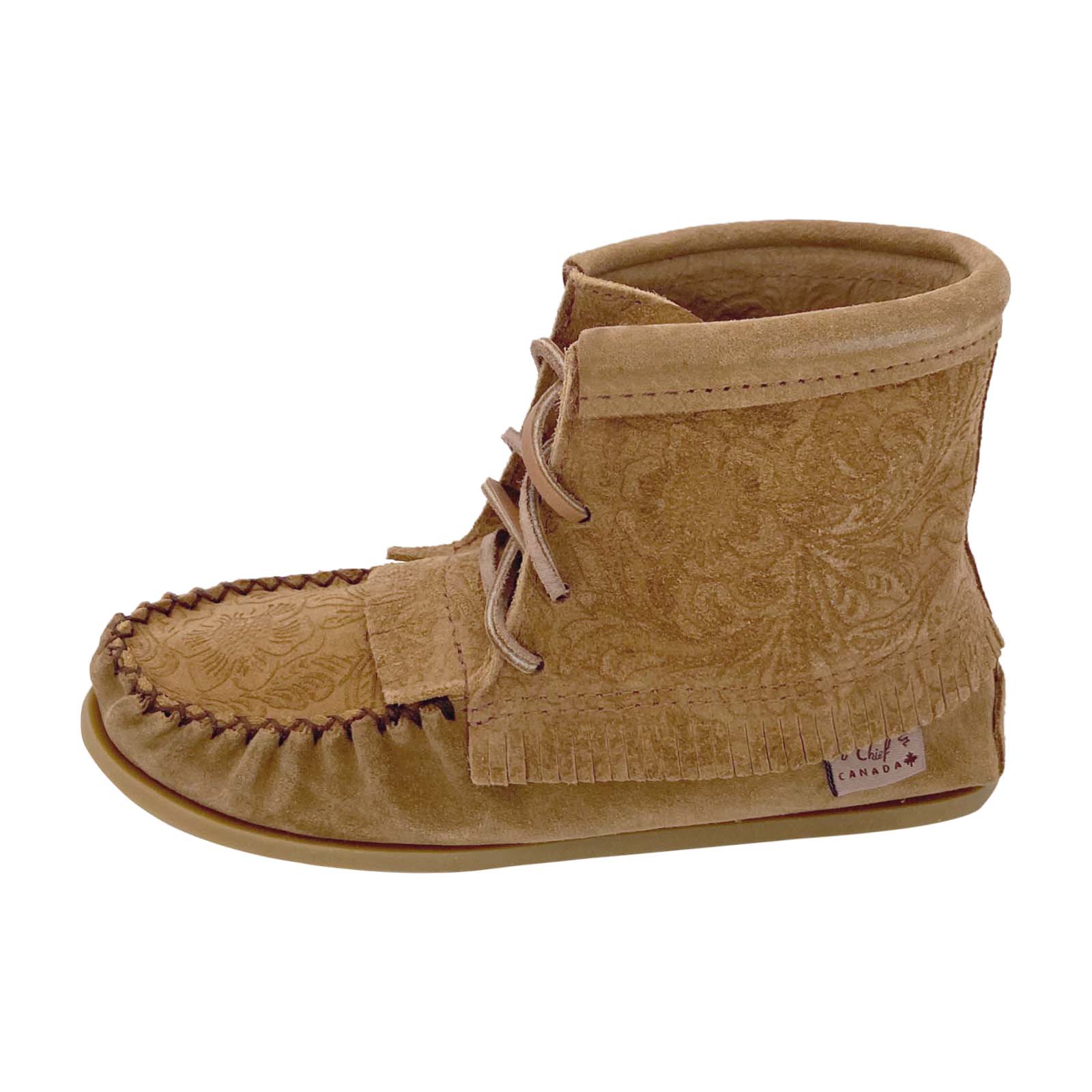 Women's Floral Embossed Moccasin Boots