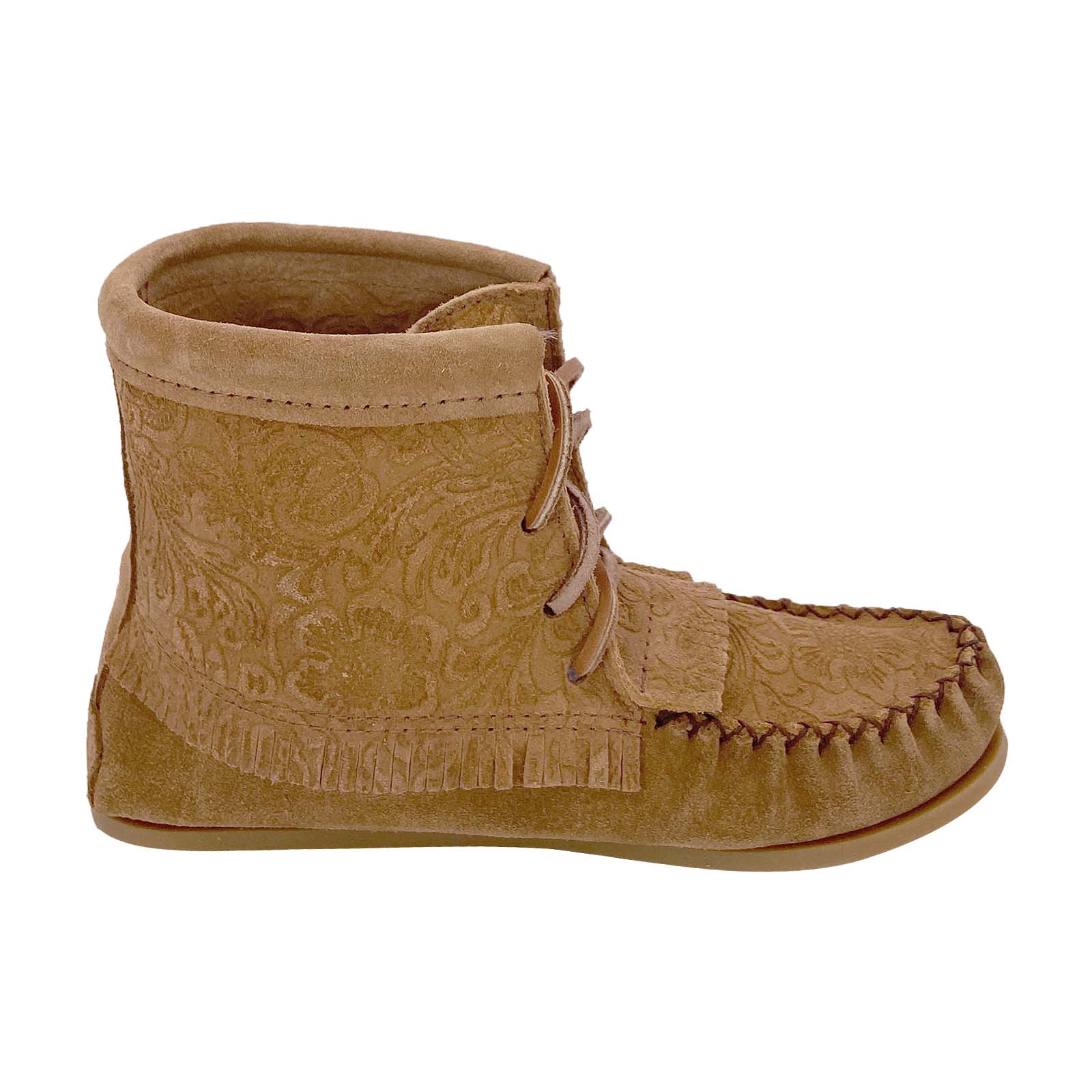 Women's Floral Embossed Moccasin Boots