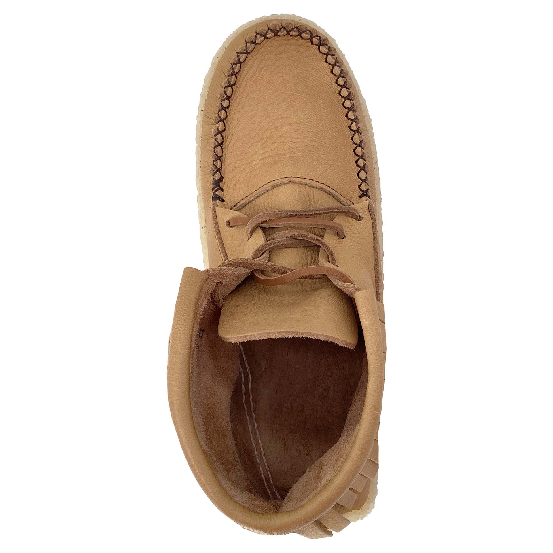 Men's Fringed Earthing Moccasin Boots with Copper Rivet Crepe Soles