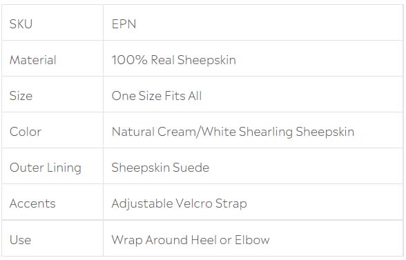 Sheepskin Heel & Elbow Protector