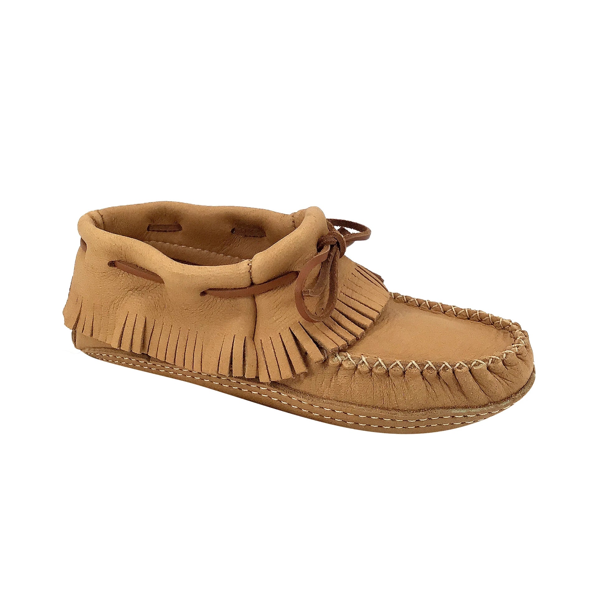 Women's Earthing Fringed Moccasins with Natural Non-Insulated Soles